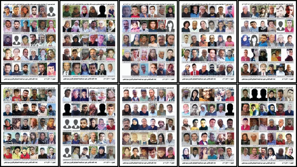 pictures of 299 dead Kurds from Afrin in North Syria