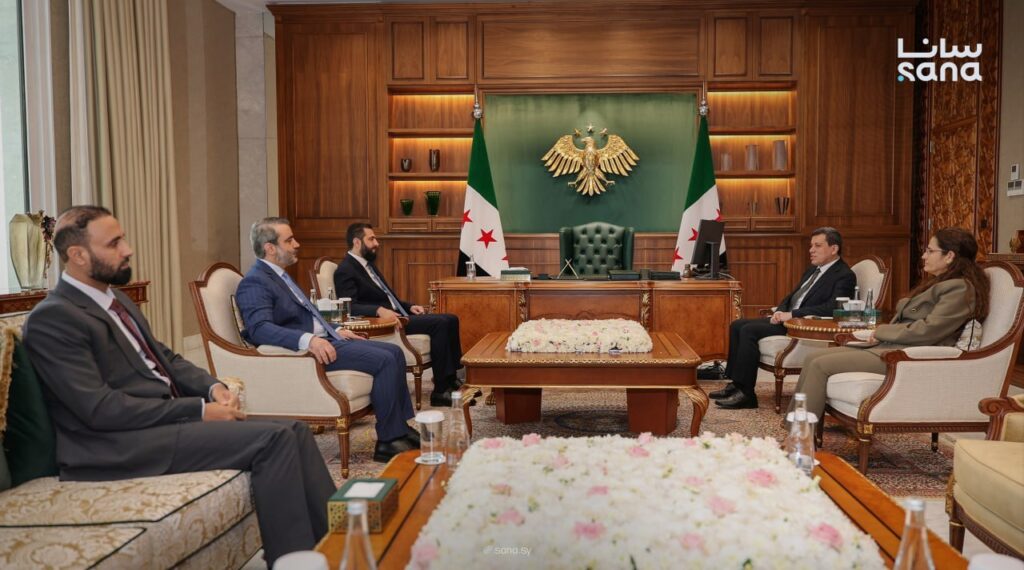 Al-Sharaa Receives Mazloum Abdi and Ilham Ahmed at the People’s Palace in Damascus